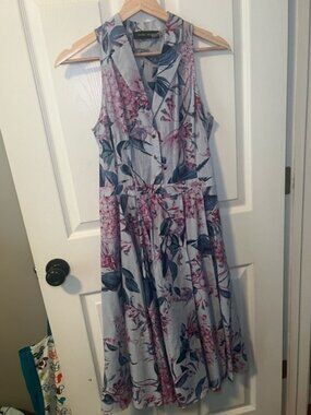 Ivanka Trump Floral Sleeveless Dress - Pink and Blue Size 2